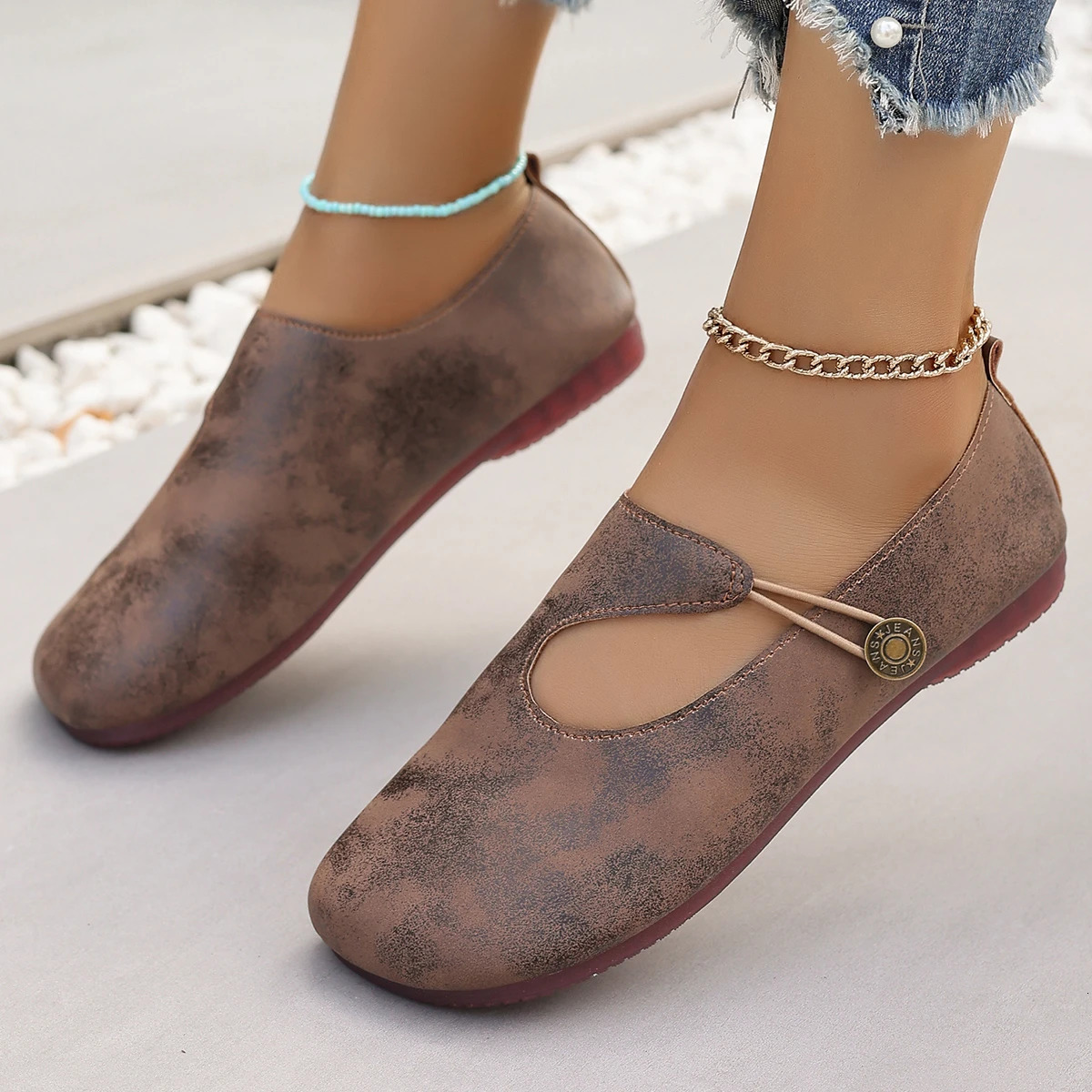 Women Sneakers Retro Leisure Leather Shoes for Women Comfortable Slip-proof Breathable Round-headed Sneakers Women 250717