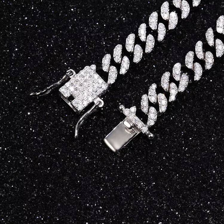 Pass Diamond Tester Moissanite 6mm Cuban Chain Bracelet for Men Iced Out 925 Silver Plated Gold Vvs Moissanite Bracelets