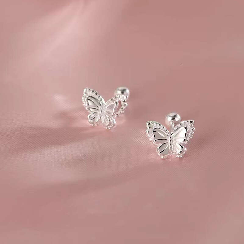 Butterfly Knot Screw Back Studs for Women No Need to Remove While Sleeping Ear Piercing Care Earrings 2024 Summer New