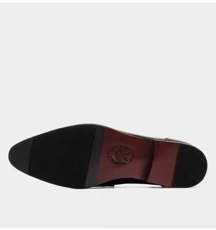 British pointed toe leather men's genuine leather British business formal wear men's shoes wedding shoes