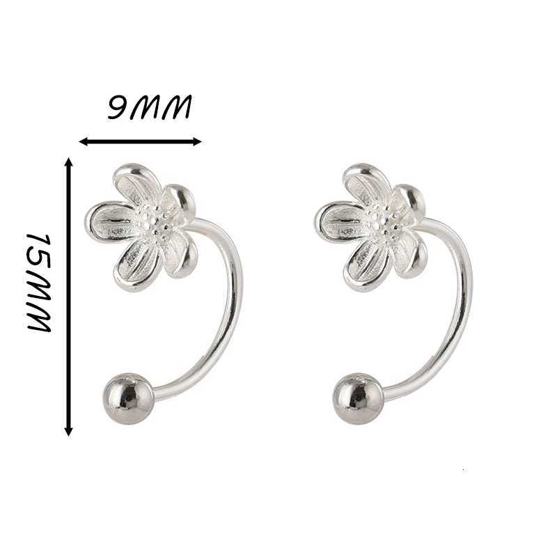 925 Sterling Silver Minimalist Flower Stud Earrings for Women Cute Plant Fine Jewelry Piercing Screw Bead Accessories XJ250718