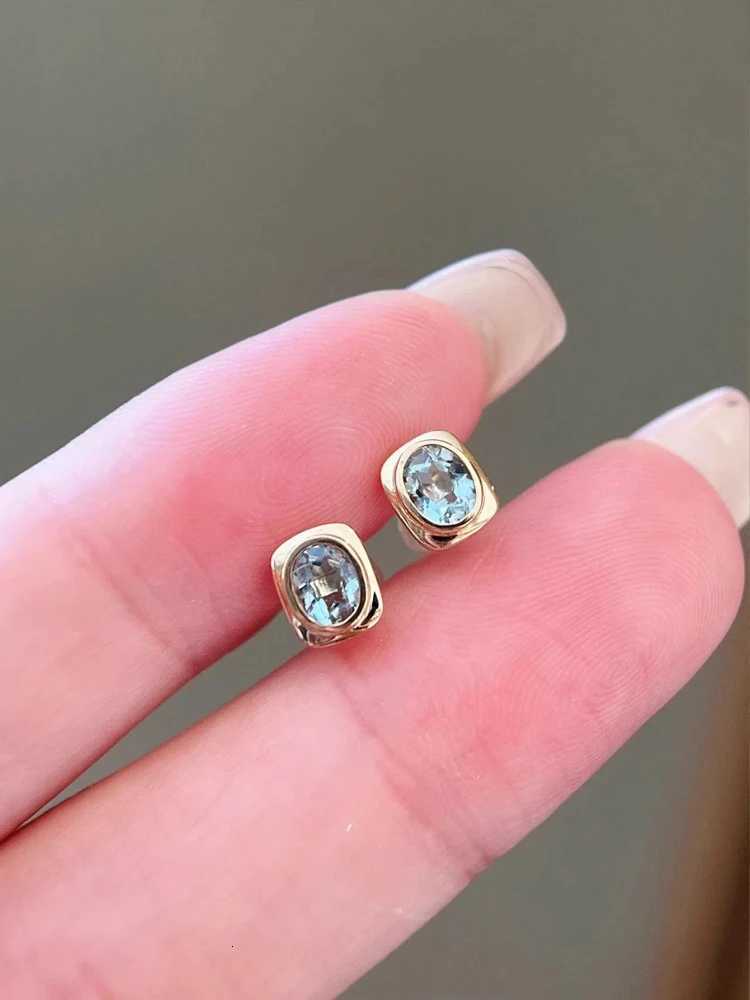 925 Sterling Silver Womens Stud Earrings Aqua Blue Zircon Square Earrings New Earrings Jewelry Daily Wear Holiday Party Gifts XJ250718