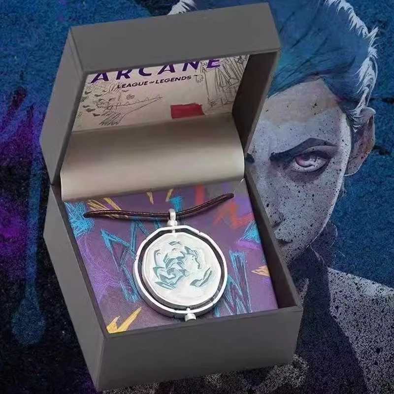 New Game Jinx Blue Rose Rotatab Necklace Anime Game Arcane Season 2 Pack Pendants Metal Fashion Jewelry Fans Collections W250718