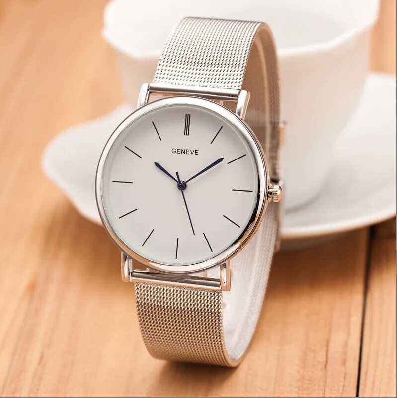 New Famous Silver Casual Geneva Quartz Watch Women Metal Mesh Stainless Steel Dress Watches For Gift Relogio Feminino Hot Clock W250718