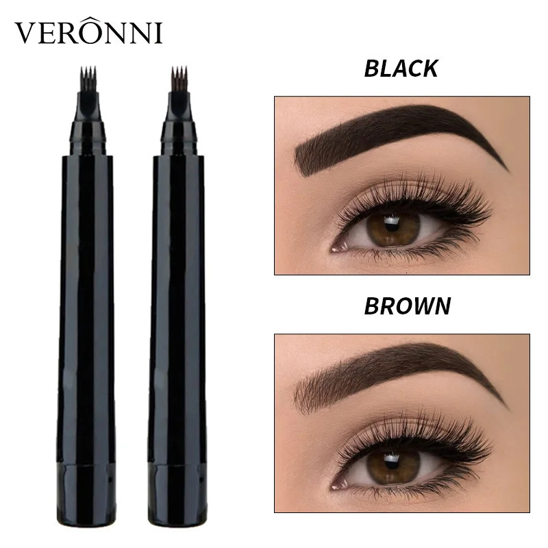 VERONNI natural color four-pronged eyebrow pencil waterproof and sweat-proof four-pronged eyebrow pencil easily create eyebrow 250712