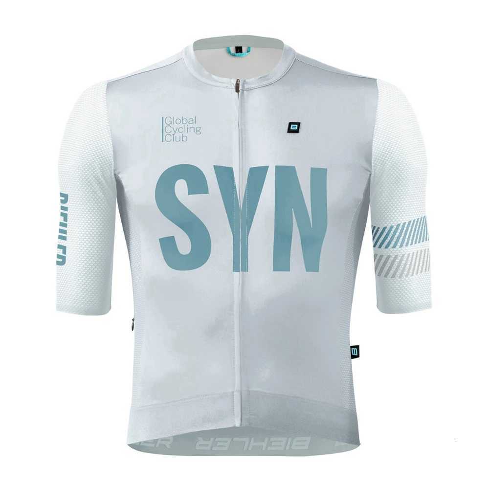 Silver-gray new SYN suit mens short-sleeved cycling jersey and bib shorts road matching Cycling Clothing S250718