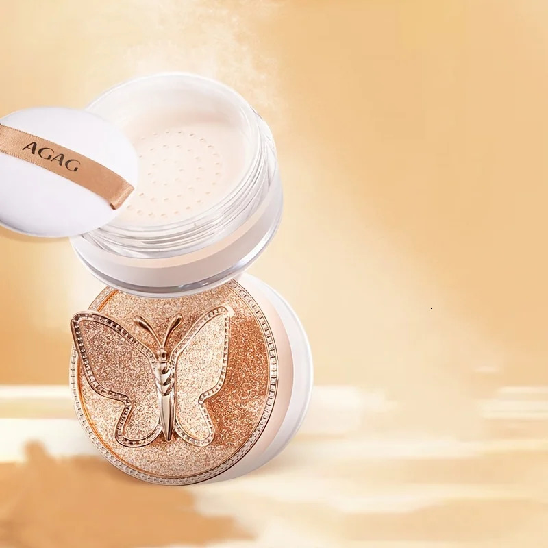 Butterfly-Themed Loose Powder for Women Face Foundation Powder Waterproof Sweatproof Concealer Oil-Control Beauty Makeup 250716