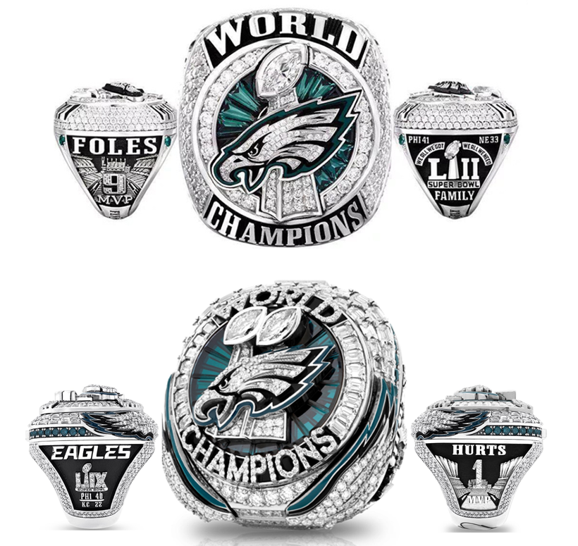 2017 2024 Super Bowl HURTS Eagles American Football Team Champions Championship Ring With Wooden Display Box Sport Souvenir Men Fan Gift Wholesale 2025
