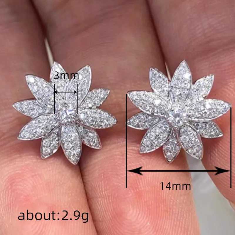 925 Sterling Silver Cubic Zirconia Stud Earrings for Women Dainty Ear Stud Temperament Female Accessories Trendy Jewelry XJ250718