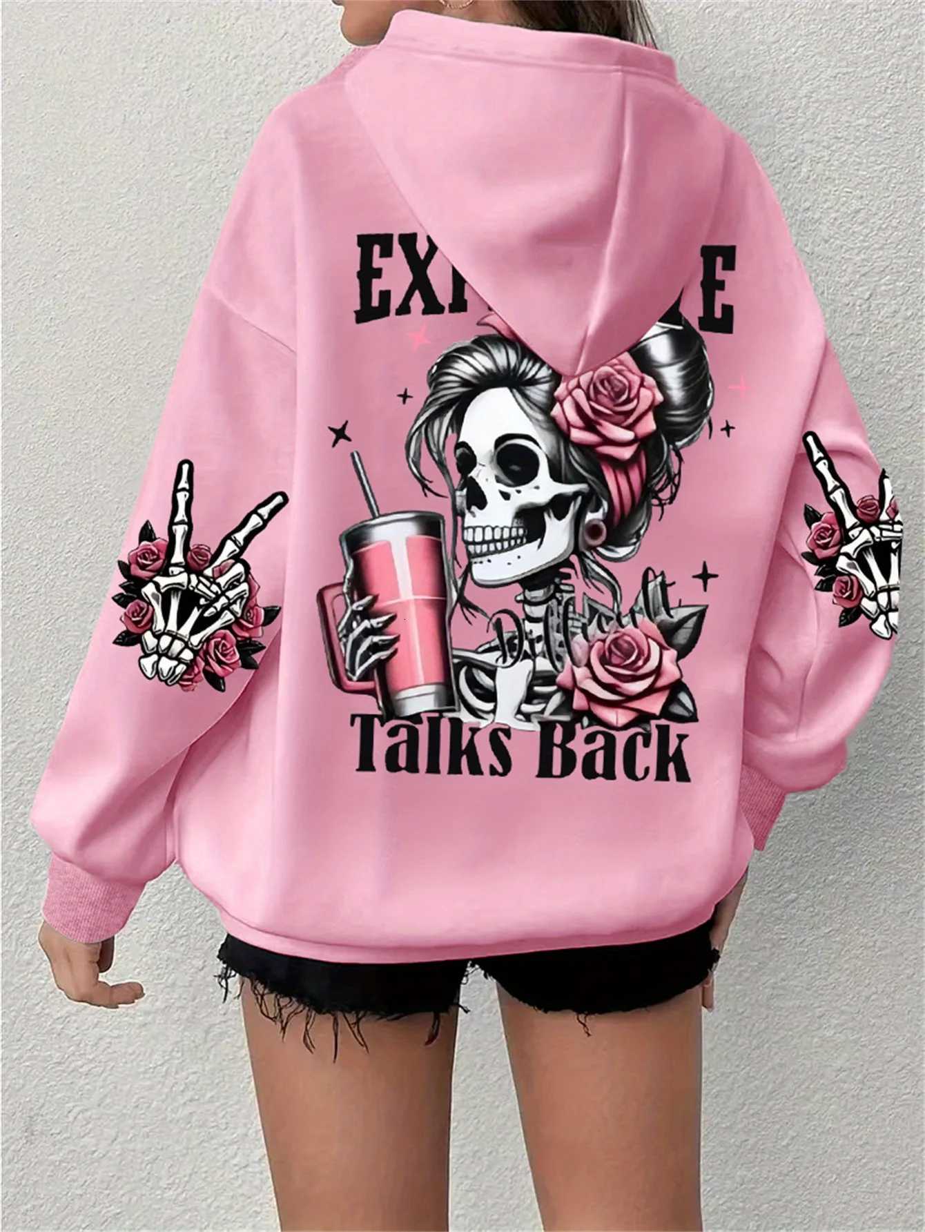 Expensive Talks Back Funny Print Women Hoody Harajuku Loose Clothes Fleece Warm Comfortable Hoodie Vintage Autumn Crewneck Top Z250719