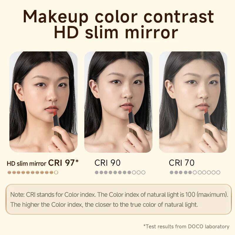 DOCO Makeup Mirror Mini Desktop LED Light High Quanlity Metal Texture Perfect For Gift Giving