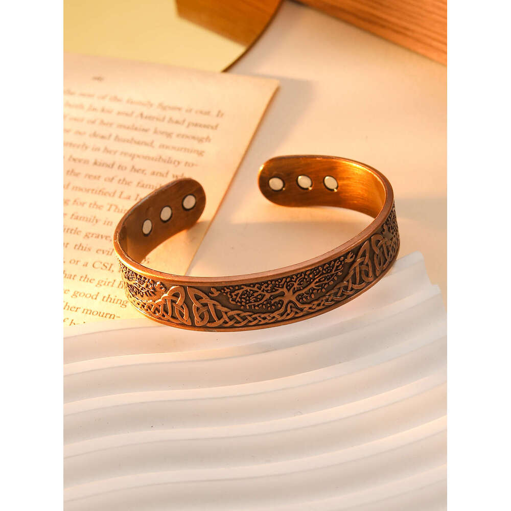Viking Tree Designer Jewelry Of Life Open Set Magnetic Bracelet Ring Jewelry