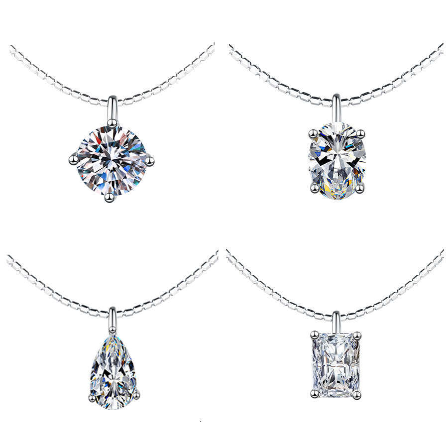 Inss Sier Pendant Moissanite Clavicle Chain Detachable Korean Style Choker Necklace for Women 832