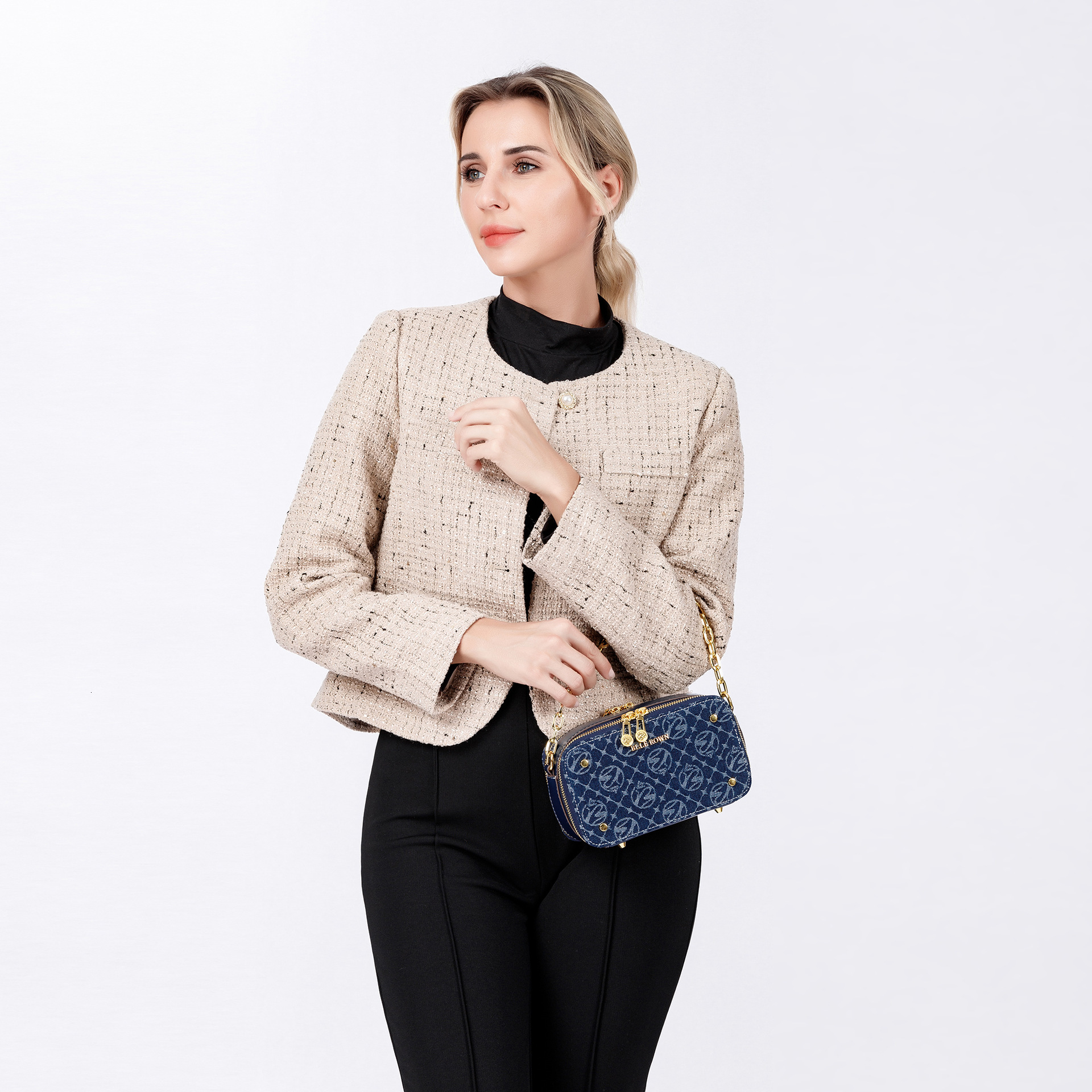 New Women's Denim Small Square Bag Handbag Free Shipping Designer Luxury Simple Fashion Chain Shoulder Crossbody Bag Klein Blue Casual Bag