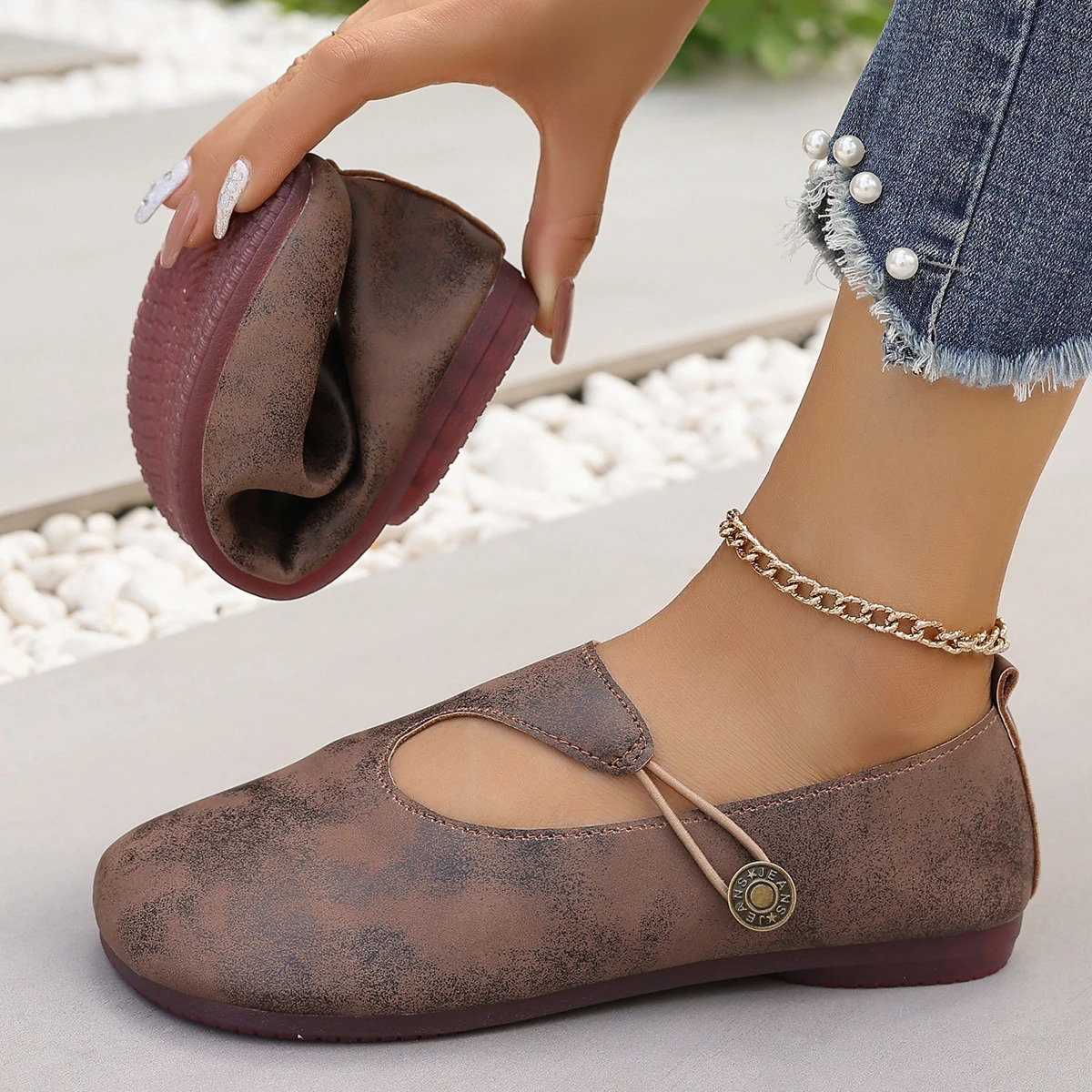 Women Sneakers Retro Leisure Leather Shoes for Women Comfortable Slip-proof Breathable Round-headed Sneakers Women 250717