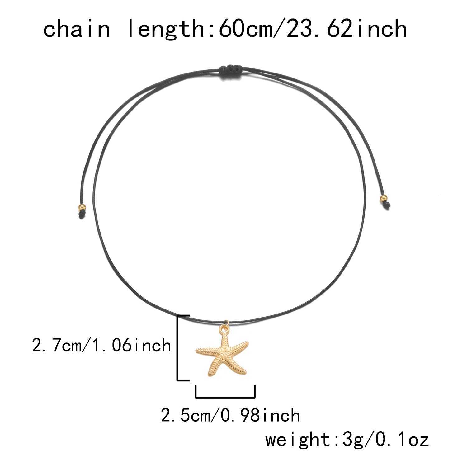 Fashion Simp Ocean Series Adjustable Father Chain Necklace for Men Metal Starfish Shell Conch Pendant Necklace Jewelry W250718