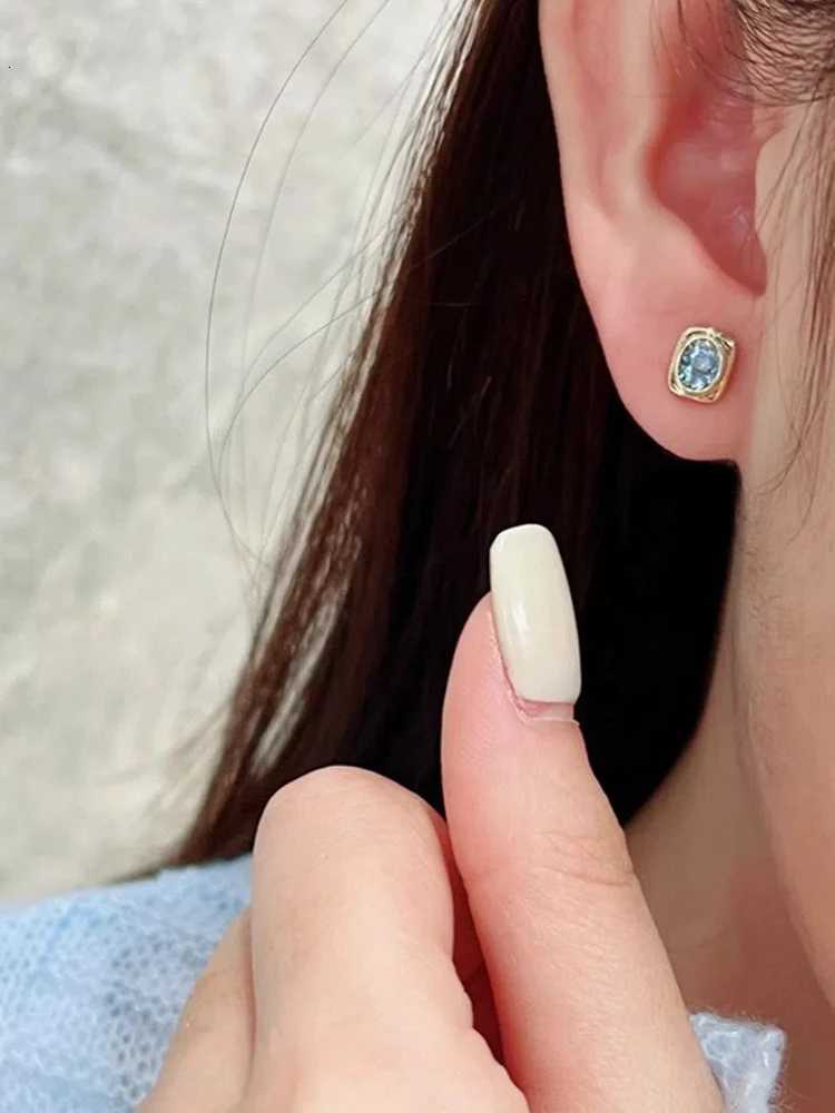 925 Sterling Silver Womens Stud Earrings Aqua Blue Zircon Square Earrings New Earrings Jewelry Daily Wear Holiday Party Gifts XJ250718