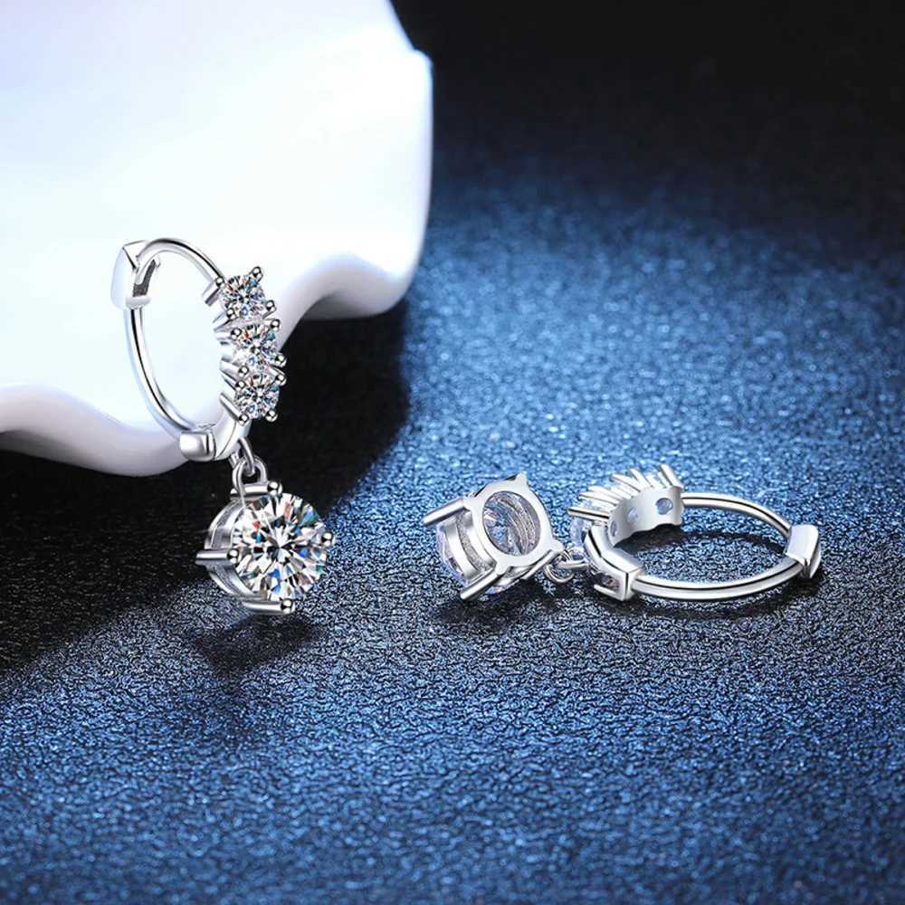 1 Certified Moissanite Drop Earrings for Women Lab Diamond Wedding Fine Jewelry S925 Sterling Silver Diamond Earring XJ250718