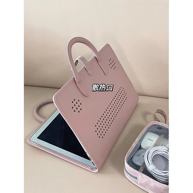 new protective case laptop bag pink cute laptop handbag neutral style designer bag fashion women s shoulder bag crossbody bag