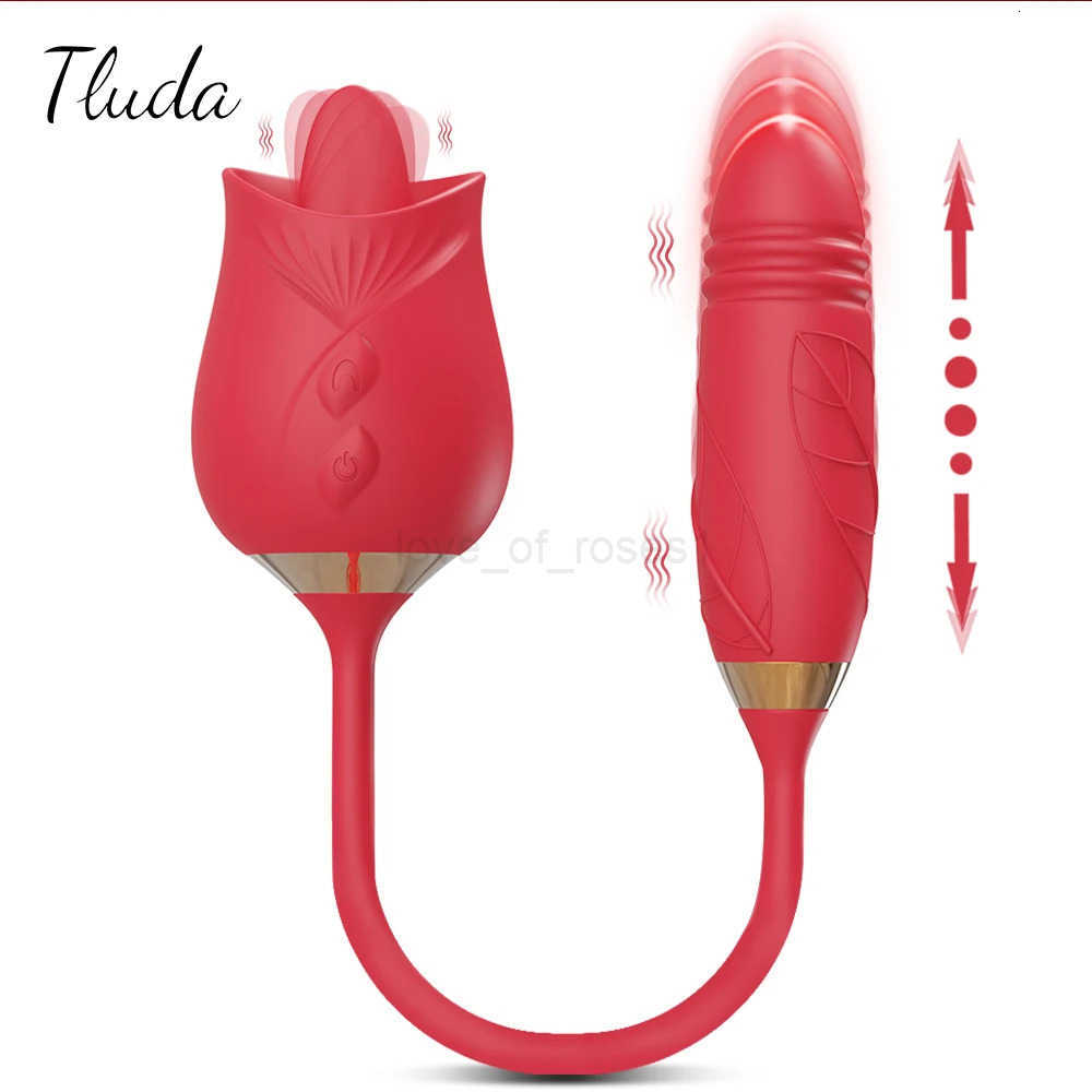 2 In 1 Tongue Licking Vibrator for Women Clitoris Nipples Stimulator Female Masturbator with Thrusting Vagina Vibrator Sex Toy Z250719