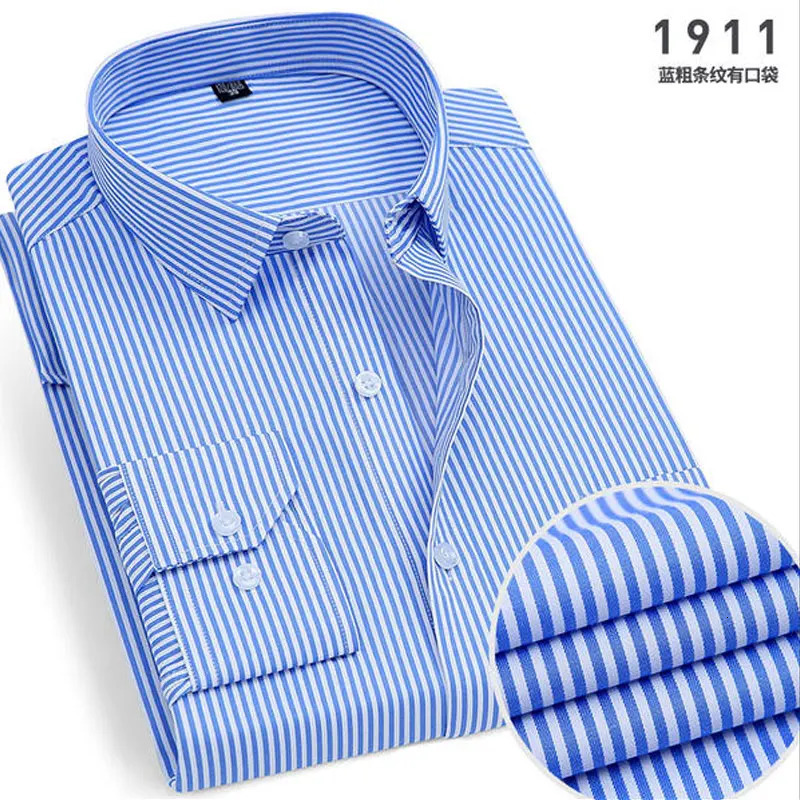 Mens longsleeved shirt business casual solid color striped plaid spring summer free ironing all fit tooling comfortable 250717