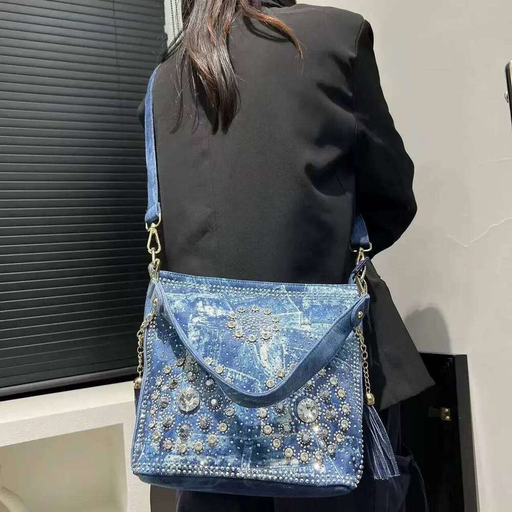 Designer Bag Women's Fashion Gradient Elegant Shoulder Bag Large Capacity Dia Denim Handbag