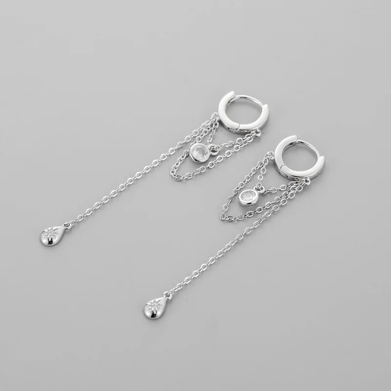 VOQ Silver Color Long Tassel Water Drop Shape Earrings for Women Handmade Jewelry 250715