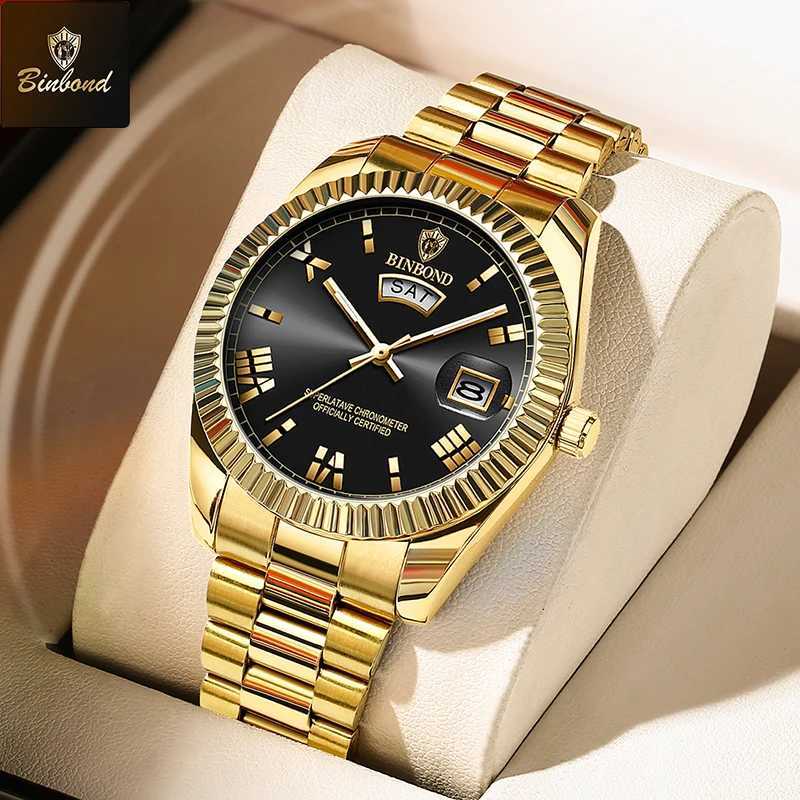 BINBOND Luxury Sport Wrist Watch For Man Waterproof Luminous Date Men Watch Quartz Stainless Steel Mens Watches Male Reloj W250718