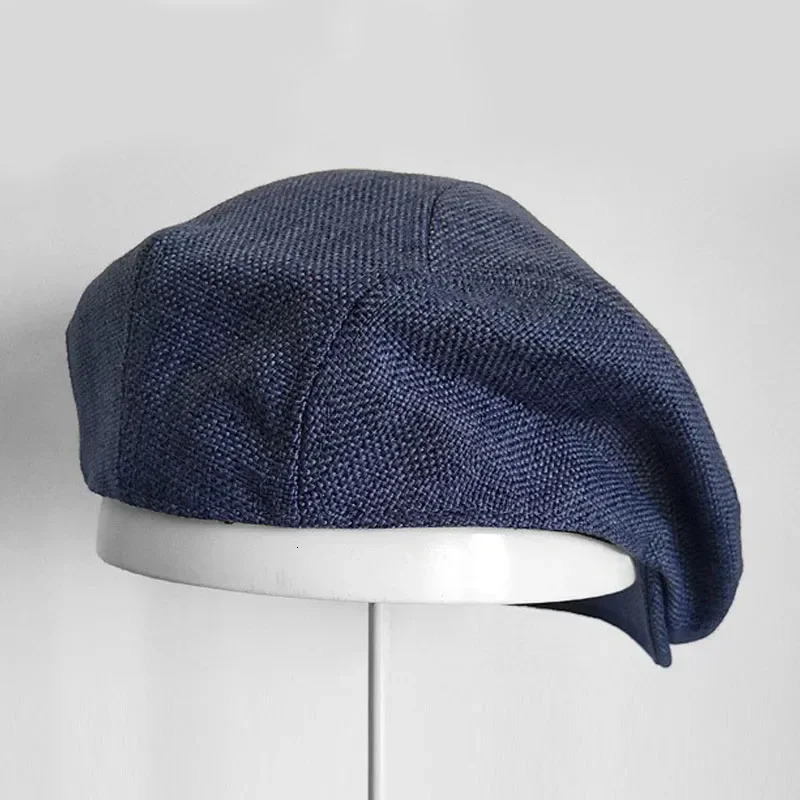 Big Size 62cm Summer Linen Beret for Men Breathable sboy Hat Vintage Forward Hat Female Painter Hat Casual Flat Caps S/M/L/XL 250712