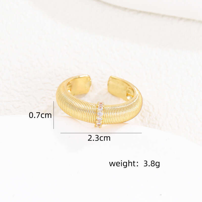 Vintage Brushed Zircon Open Ring for Women, Minimalist Stackable Ring, Niche High-End Luxury Couple Rings, Multiple Styles