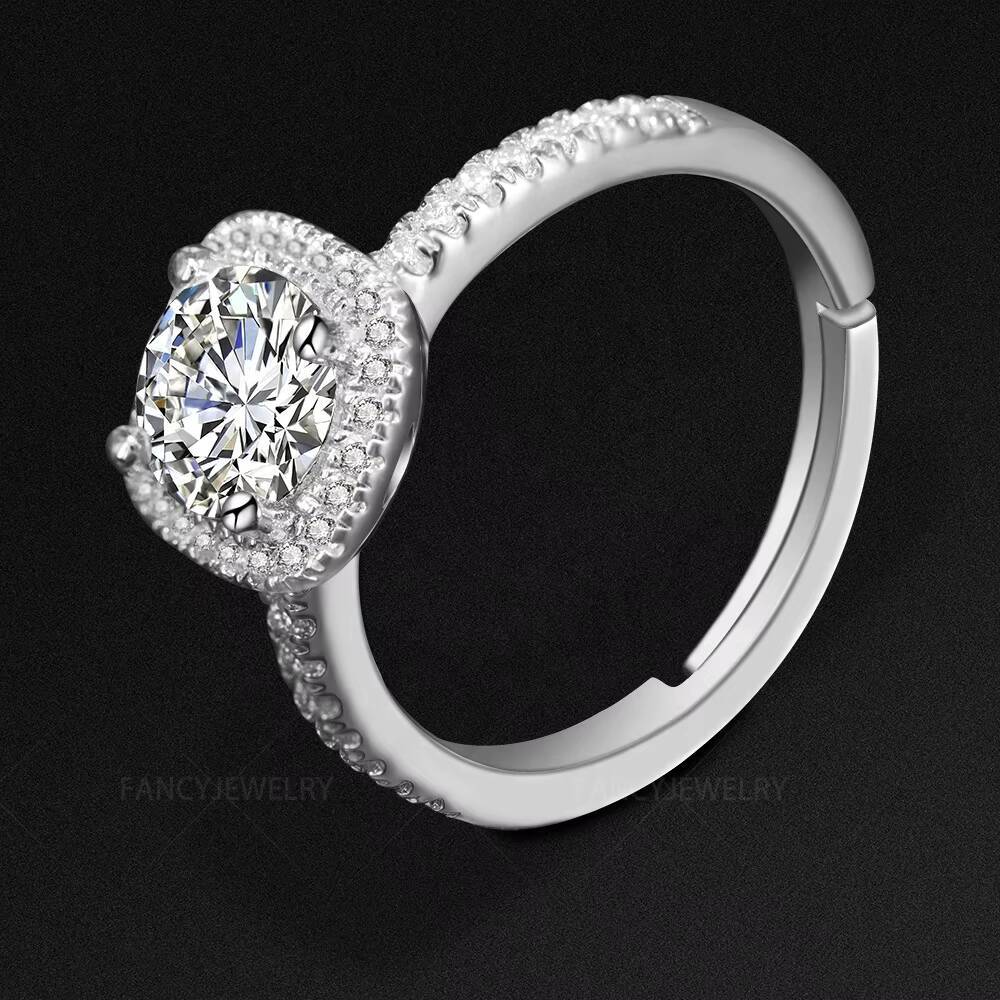Custom Wedding Jewelry Moissanite Diamond Stone White Gold Ring