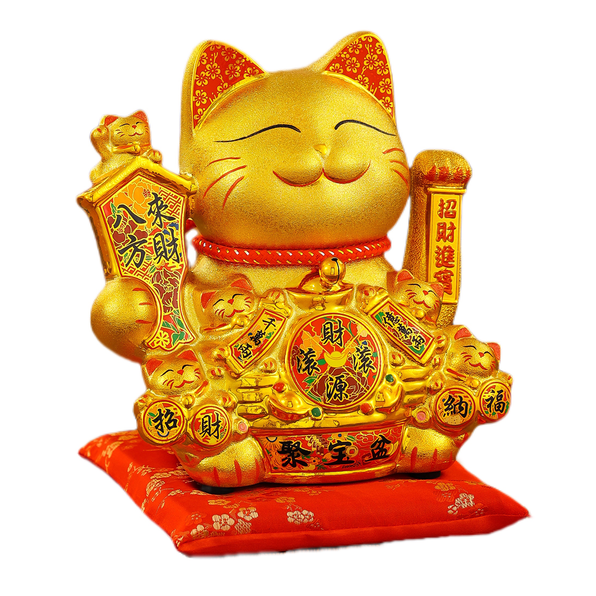Durable Ceramic Lucky Kitten Statue with Automatic Motion Displaying Wealth Symbolism Perfect Gift Ornament