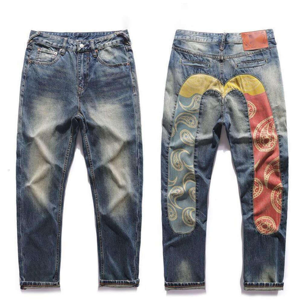 Evisuliness Jeans Fashion Classic Casual Mens Purples Jeans Embroidery Print Biker Slim Fit Couples Baggy Designer Jeans For Mens Ksubi Jeans Pant Sweatpants 3F8
