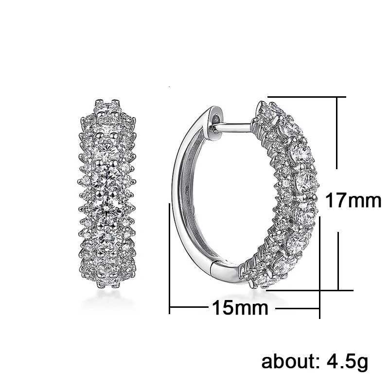 8-Color Dazzling White Cubic Zirconia Hoop Earrings Luxury Ear Accessories for Women Wedding Party Aesthetic Jewelry New Arrival XJ250718