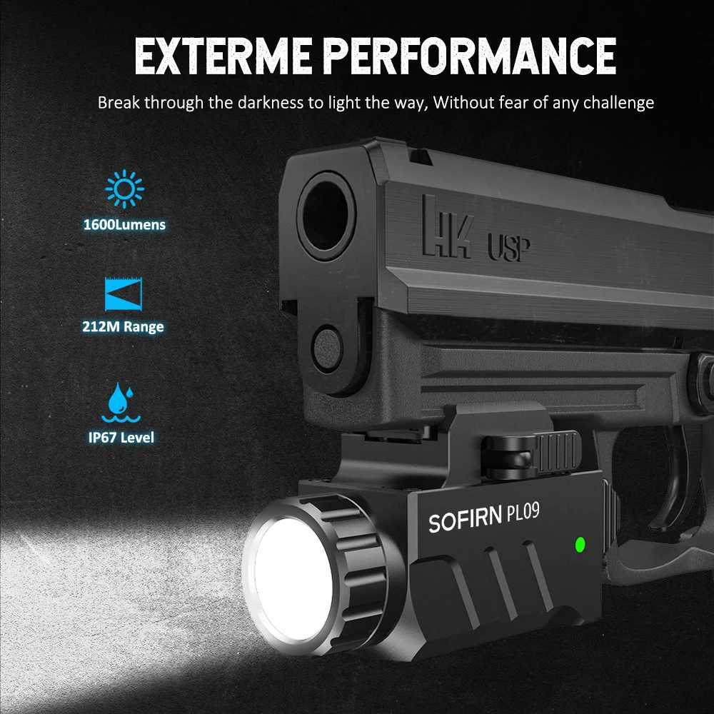SOFIRN PL09 Flashlight 1600lm Rechargeab Light Quick Rease Tactical Light with Doub Switch for Picatinny RailXJ250718