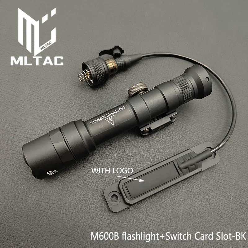 Tactical SF M300B M600B Flashlight Airsoft Scout Light With Switch Protect Card Slot Red Pure Switch For MLOK 20MM Rail XJ250718
