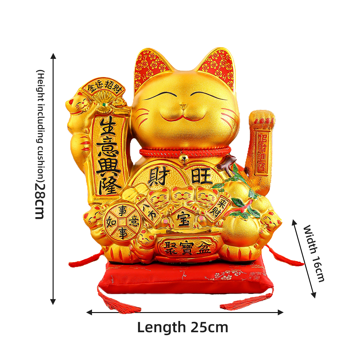 Modern Ceramic Good Fortune Cats with Gold Plated Finish - Perfect for Interior Decorating Electric shaking hand Handmade Painting