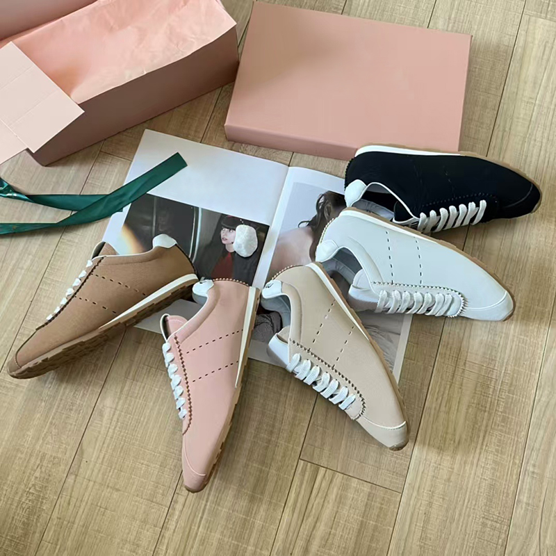 New Designer shoes women Plume Suede Ballet Flats Sneakers Casual Shoe womens platform shoe pink black beige fashion outdoor sports Trainer