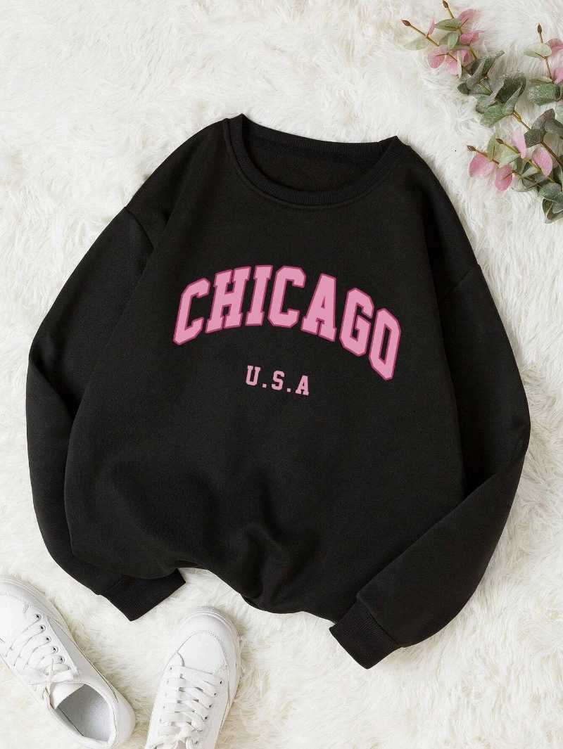 Fashion Woman Sweatshirts New York Brooklyn Letter Prints Pullovers Casual Crewneck Oversize Hoodies Fleece Warm Female Clothes Z250719