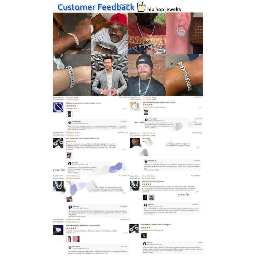 2025 Yu ying Pass test 8-14mm Wide GRA Moissanite dia gold Sterling Sier Cuban link chain for Men Hip Hop Necklace