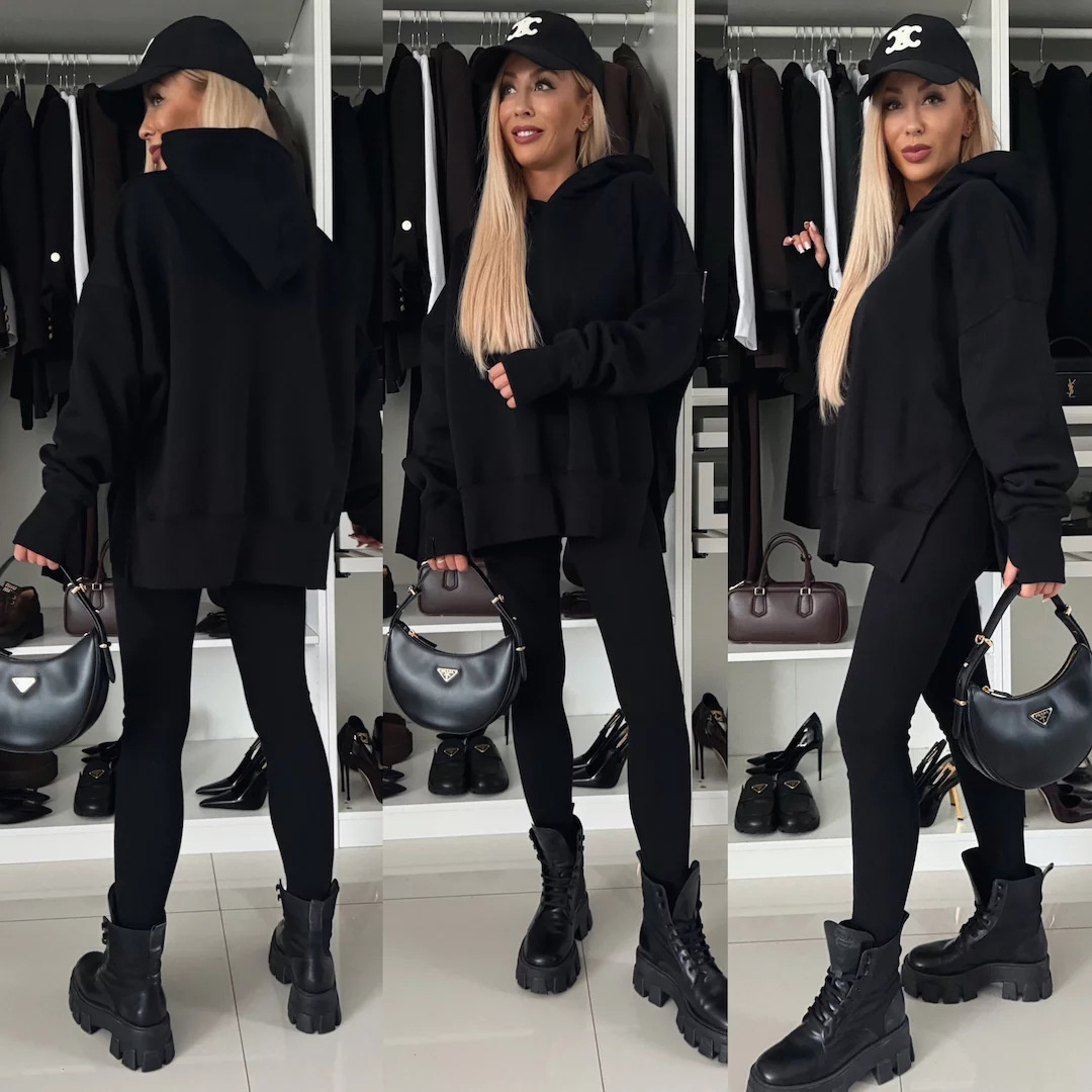 hot Free shipping designer hoodie for women Fashionable and minimalist hooded comfortable hoodie set two-piece set