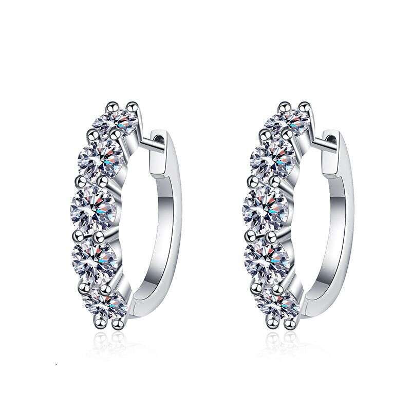 S Pure Sier 3 Carat Single Dia 30 Points High-end Elegant Stud D Color Moissanite Earrings 37c