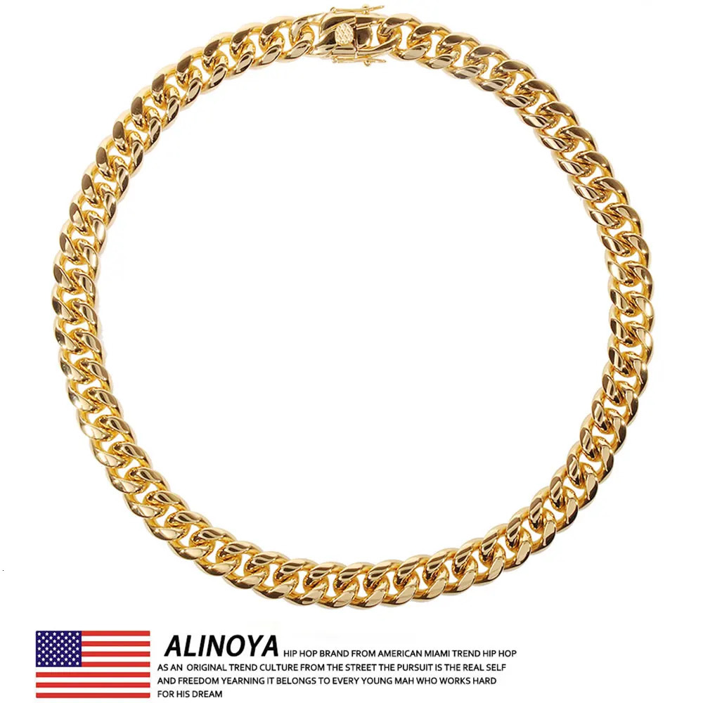 6mm/8mm/10mm/12mm Hip-Hop High Polished Gold Color 316L Stainless Steel Curb Cuban Link Chain Necklace Gift For Men Jewelry 250717