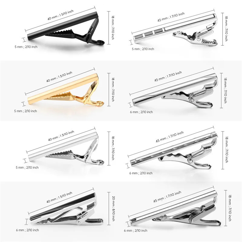 8 PCS Short Tie Clips Set With Gift Box Mens Clip Pin Accessories Man Shirt Cufflinks Men Cuff For Husband Gadgets 250715