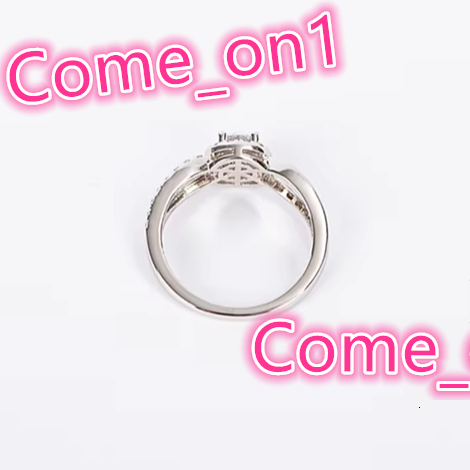 Moissanite Diamond Ring Round Zirconia Engagement Sterling Platinum Plated Rings for Women and Lady