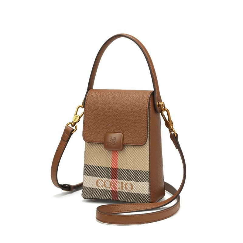 COCIO designer New plaid Cellphone bag simple and versatile handbag High quality canvas shoulder bag