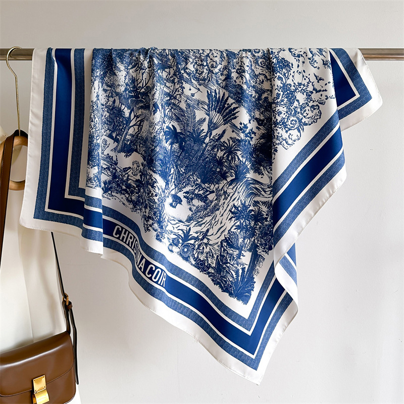 40style 90X90cm Twilly Square Scarf Headband for Women Girls Fashion Handle Bag Scarves Paris Shoulder Tote Luggage Ribbon Head Wrap