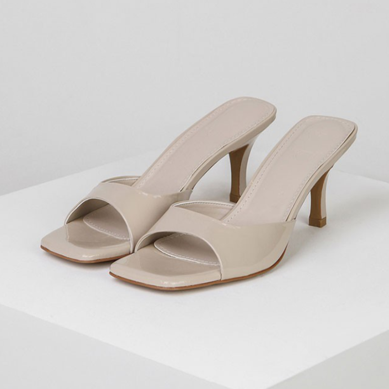 summer designer sandals luxury elegant high heels sandal women mid heel patent leather sandale fashion party casual daily womens sandals