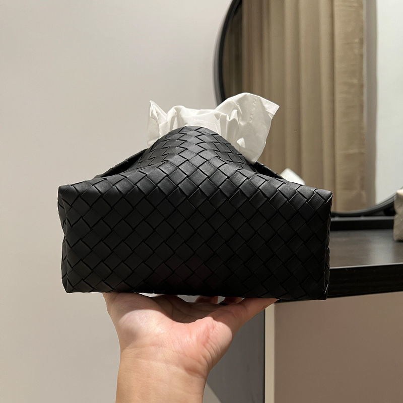 Woven Living Room Light Leather Tissue High-end Home Coffee Table Napkin Storage Box ddmythur