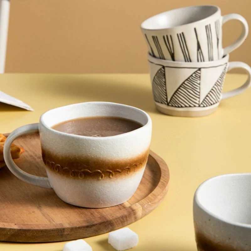 Ceramic Mug Coffee Cups He Breakfast Milk Cup Hand-painted Water Mugs Household Off Drinking Utensil Kitchen Gadgets Y250718